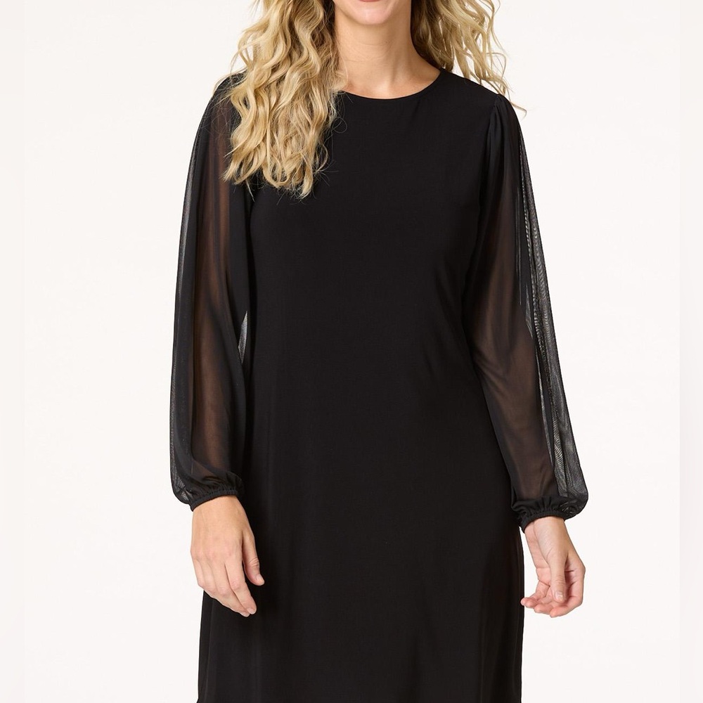 🚨New Trinhnology ILLUSION SLEEVE BLACK DRESS